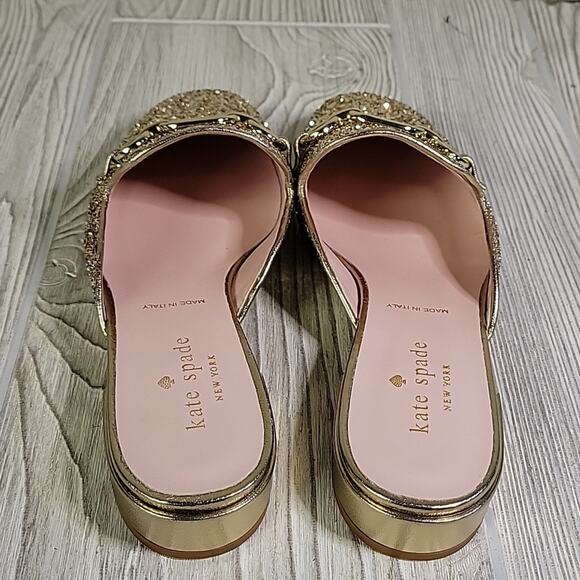 Kate Spade New York Glendi Gold Glitter Slip On Mules Womens Size 5.5 NEW - Picture 6 of 15